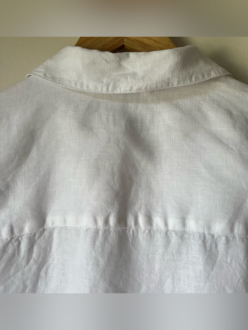 Vintage Talbots Irish Linen Button-Up Shirt 3/4 Sleeves White Size 14W - Picture 4 of 8